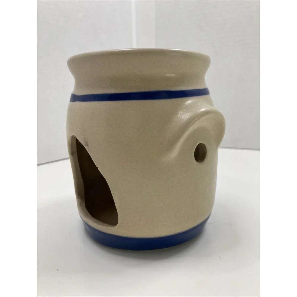 Vtg Olde Cape Cod Stoneware Pottery Snowman Warmer Wax‎ Melt Hand Painted Winter